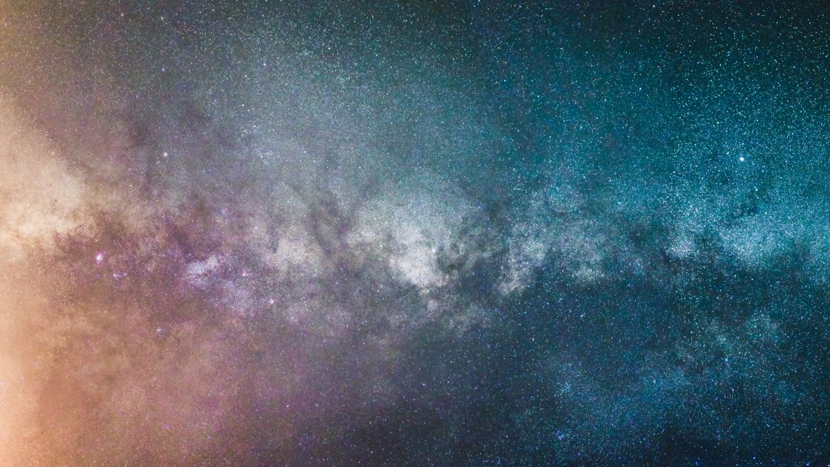 The Milky Way galaxy, light from distant stars crossing space at light speed