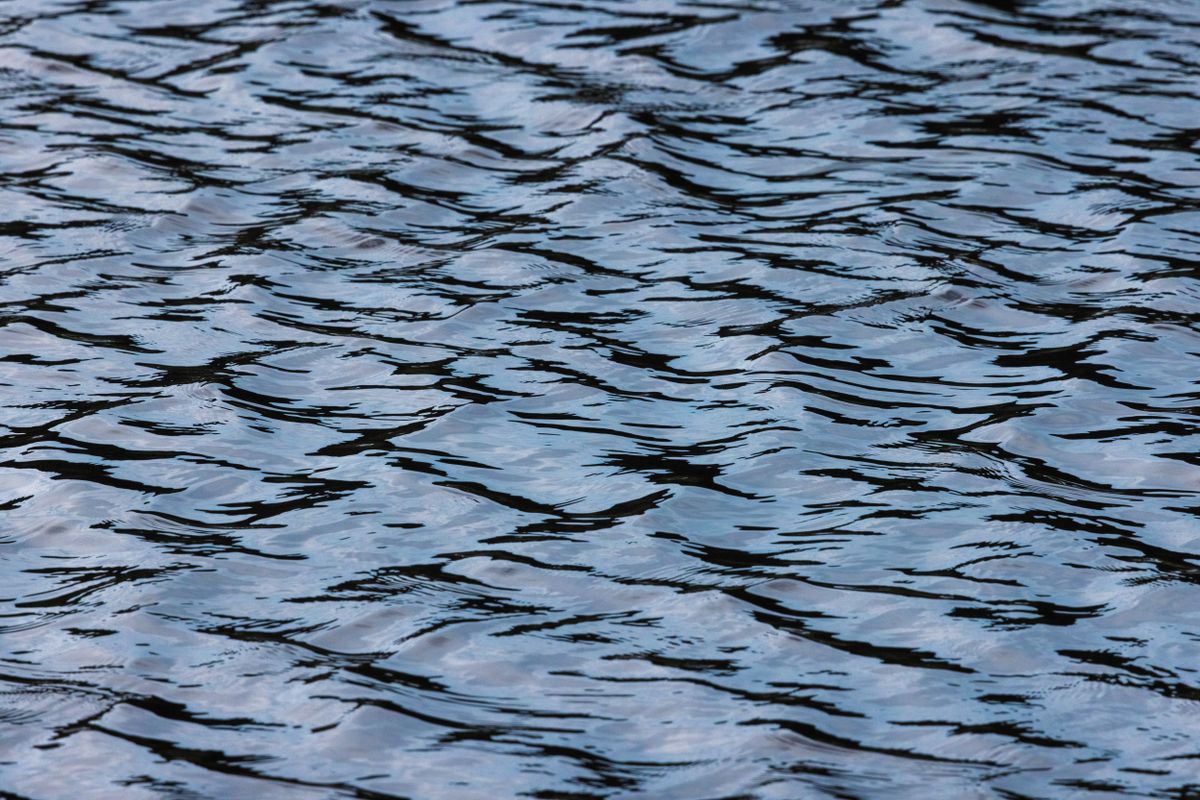Detailed view of rippling water showing natural wave patterns and light reflections