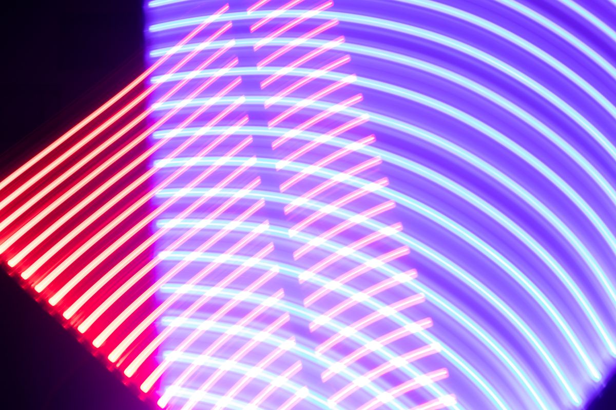 Interference fringes pattern from Young's double slit experiment showing alternating bright and dark bands