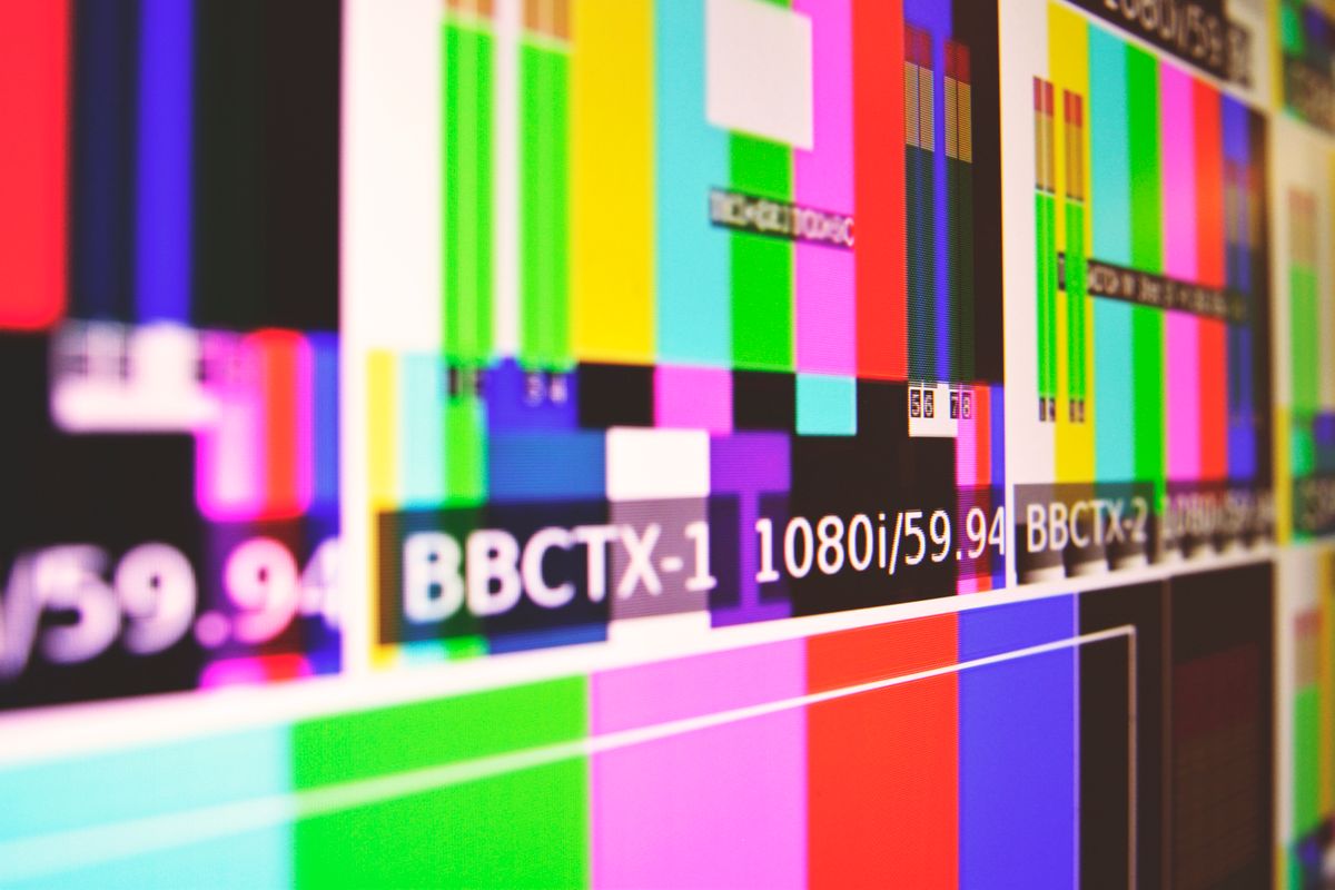Polarized film laminated over an LCD test-pattern screen controls which light reaches your eyes