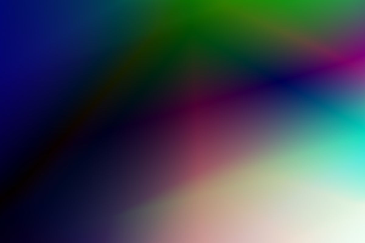 The types of light blending across a vivid colour gradient of the visible spectrum