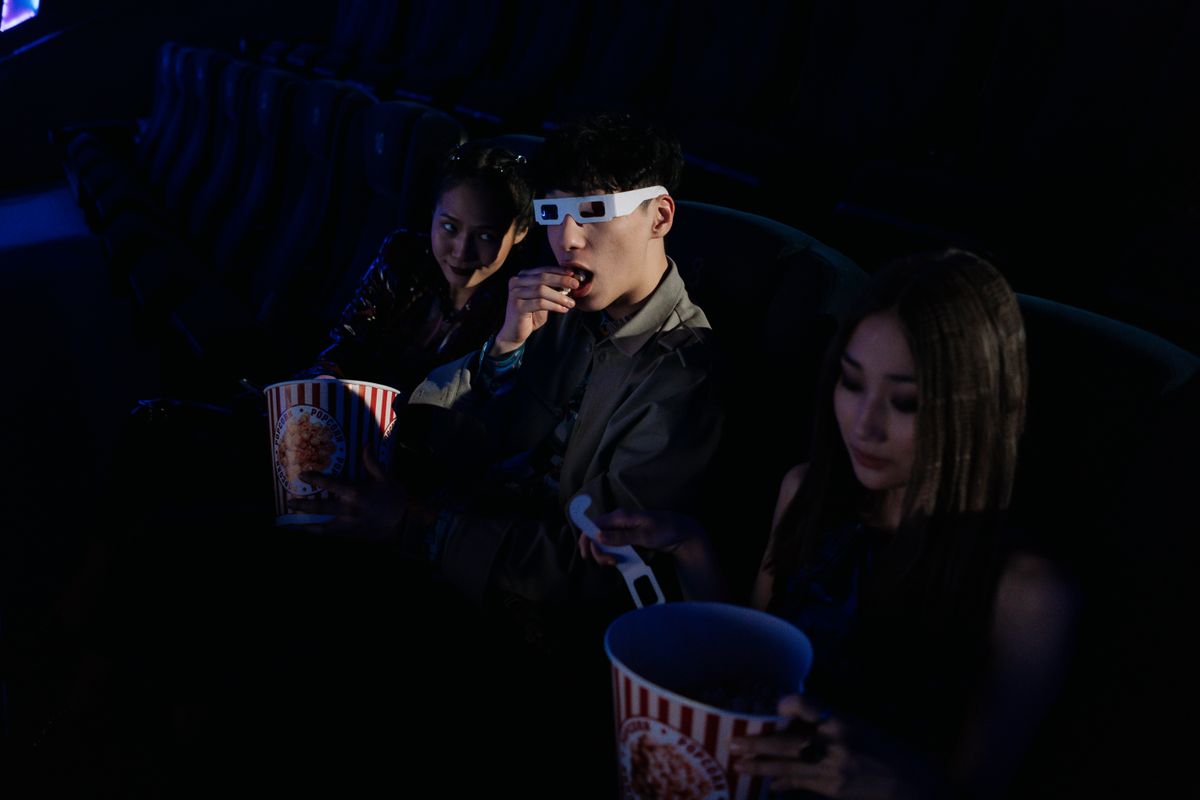 Polarized film in 3D glasses lets a cinema audience see a separate image in each eye